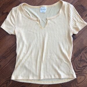 *One Step Up yellow ribbed top